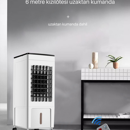 RAIKOU Uzaktan kumandalı Taşınabilir Salon Tipi Klima Su Soğutma  M232H01-Beyaz