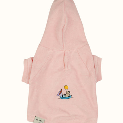 Köpek Havlu Hoodie - Pembe